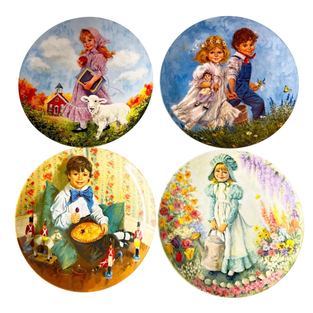 Reco Mother Goose Collector Plates Set of 4 McClelland Limited Edition 1979-86